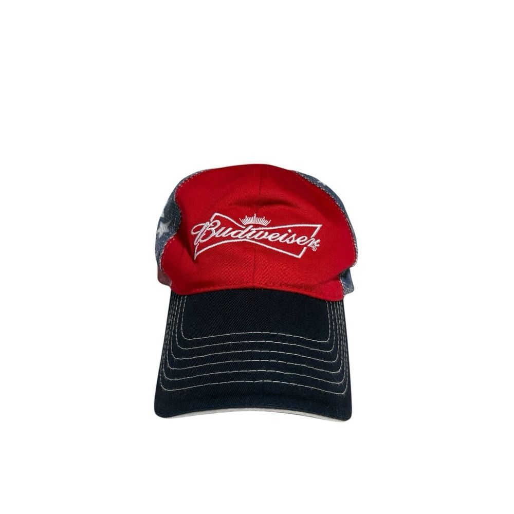 Budweiser Beer Hat Red White Blue USA Flag Snapback Hat